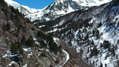 Aerial-views-of-ski-stations,-different-landscapes-and-viewers-in-Andorra-during-the-covid-times