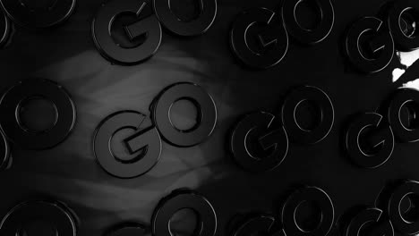 abstract 3d pattern of black letters "go"