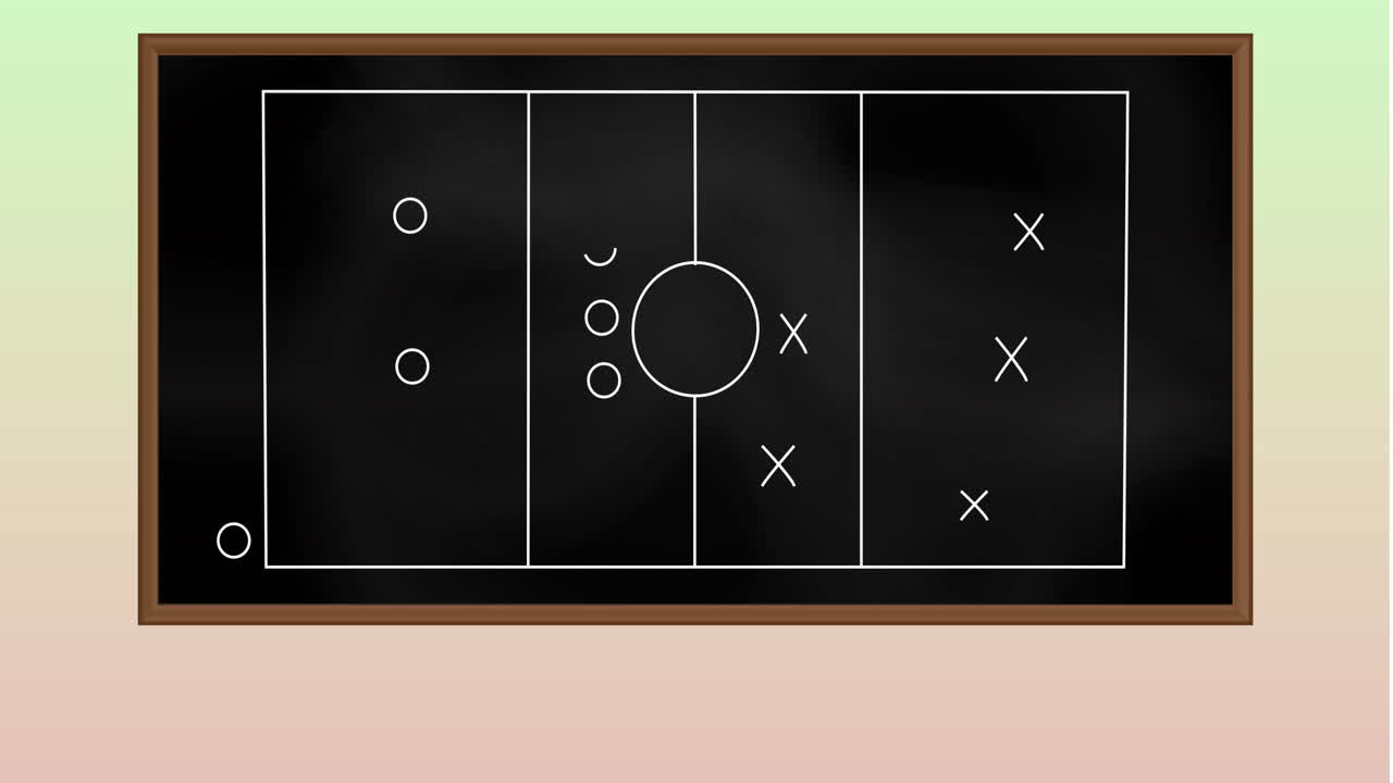 animación del plan de juego táctico en el campo de fútbol americano