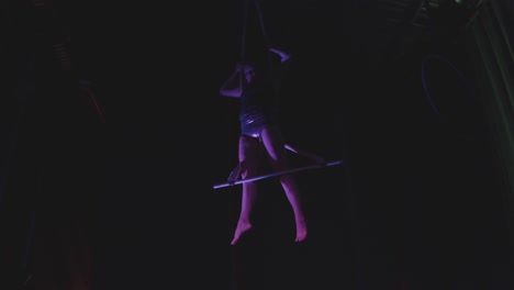 acrobat aerial dancer shot in 4k