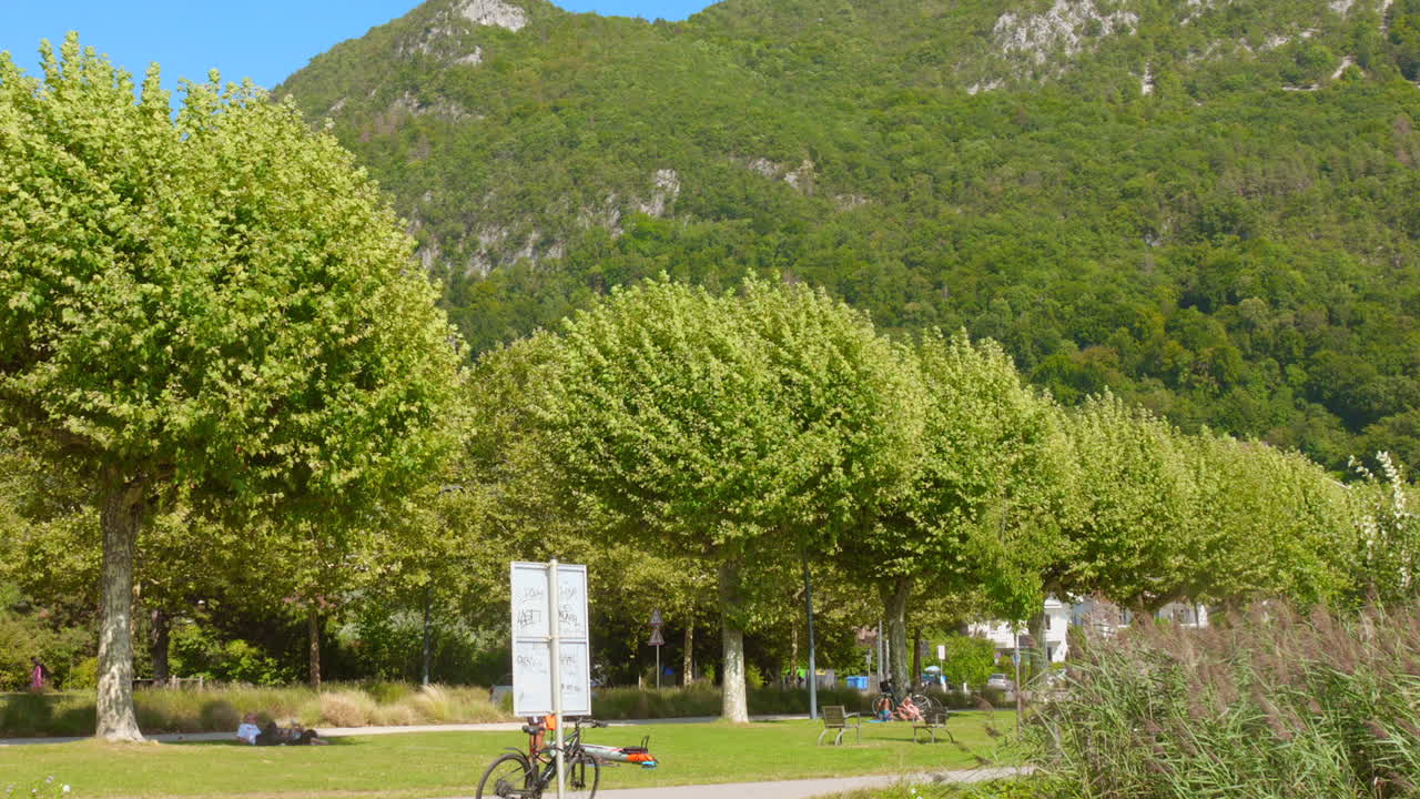 Pedal boat on the lake in Annecy, France.