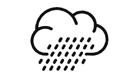 rain clouds icon animation footage & alpha channel
