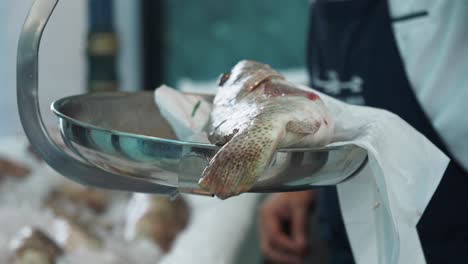 close-up of a scale with plastic bags