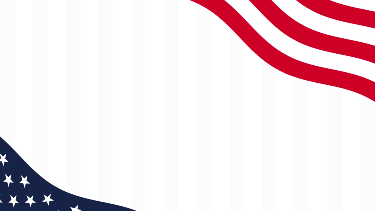 Animeret baggrund med vajende amerikansk flag med stjerner og striber