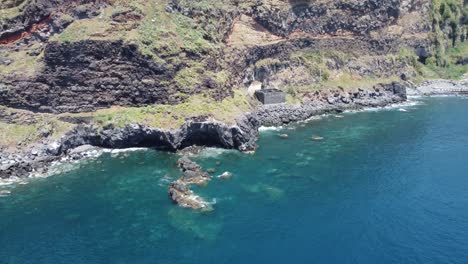 rocks and cliff edges by the sea in madeira