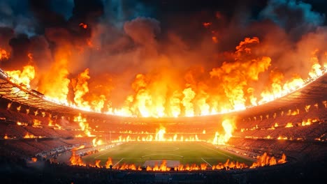 a large stadium filled with lots of people watching a soccer game