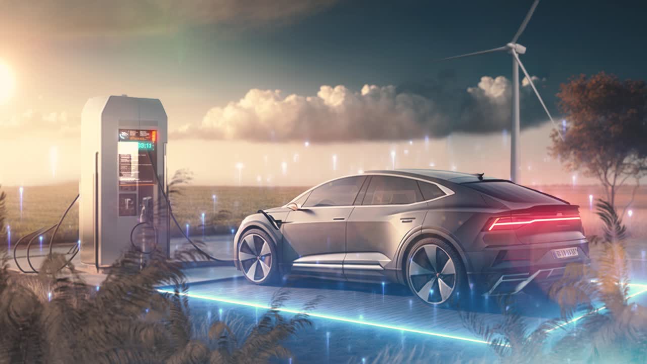 풍력 발전소에서 전기 차량 충전