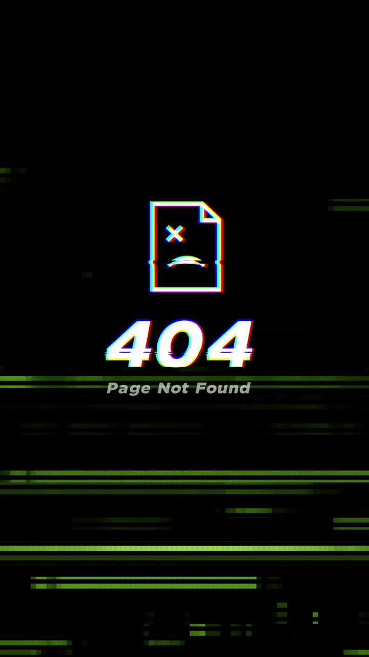 404 Page Not Found Error with Glitch Effect
