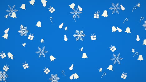 feliz año nuevo y feliz navidad con campanas y copos de nieve 3