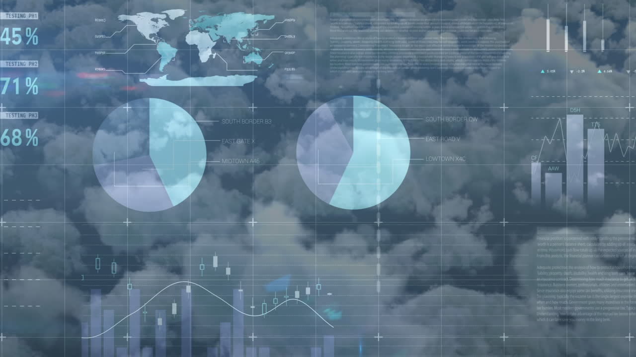 파란 하늘의 구름에 대한 통계 데이터 처리의 복합 비디오