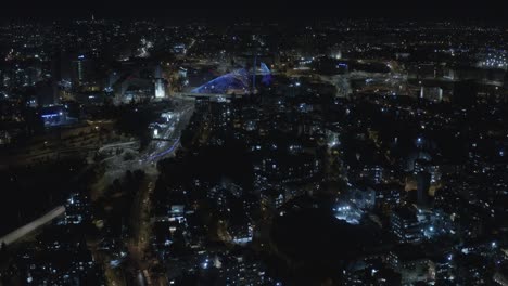 ciudad de jerusalén por la noche entrada principal, vista aérea