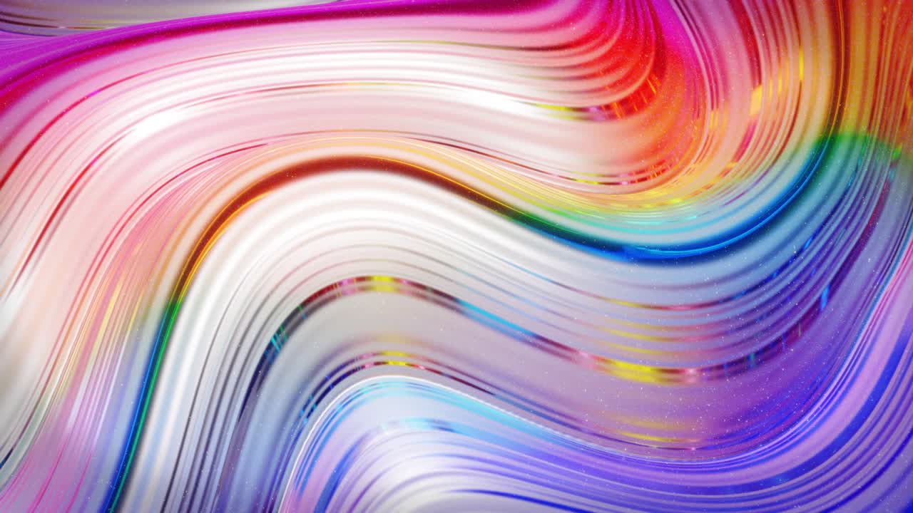 모양, 그라디언트 색상 및 흐름 파동이있는 액체의 아름다운 iridescent 파동 표면, 무지개 반이고 매트 액체, 부드러운 부드러운 애니메이션으로 창의적인 밝은 bg.