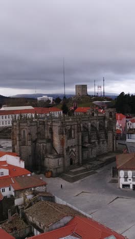 vertical video city and cathedral of guarda, portugal