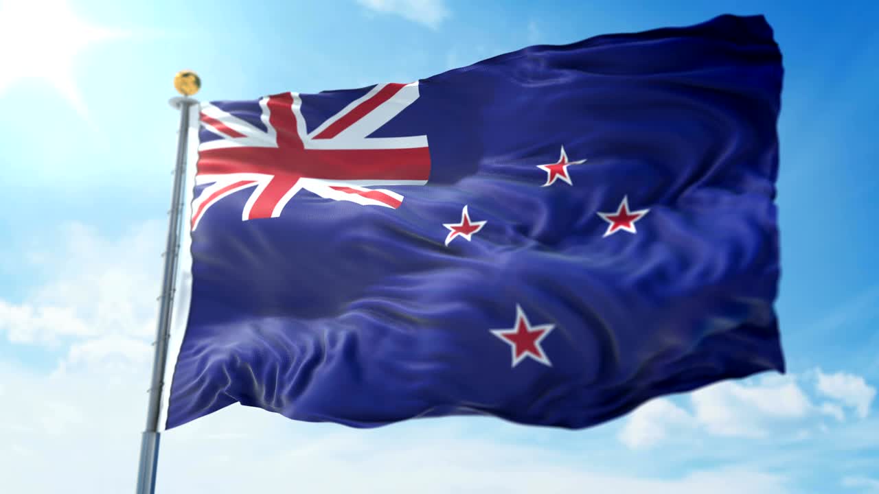 뉴질랜드 발의 3d 렌더링 영상 - 아름다운 섬유 직물 줄이 흔들리고 있습니다.