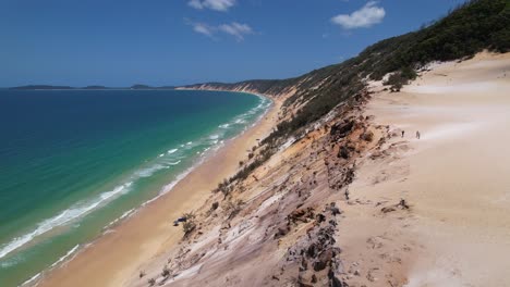 aerial view of rainbow beach’s sandy shores and dunes