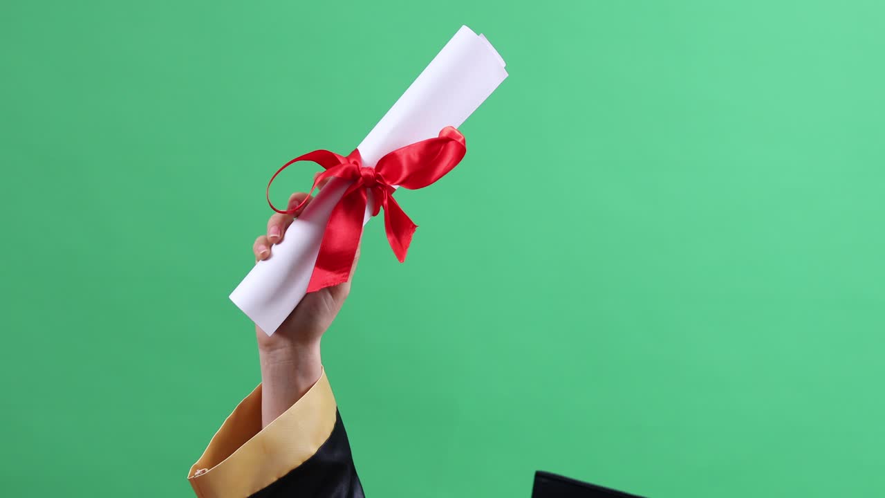 graduado y diploma en chromakey