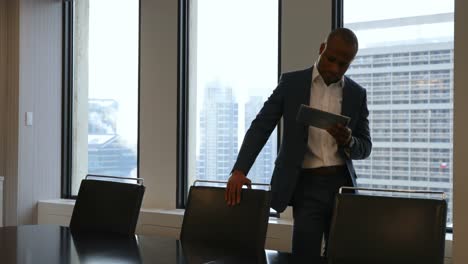 businessman using digital tablet in office 4k