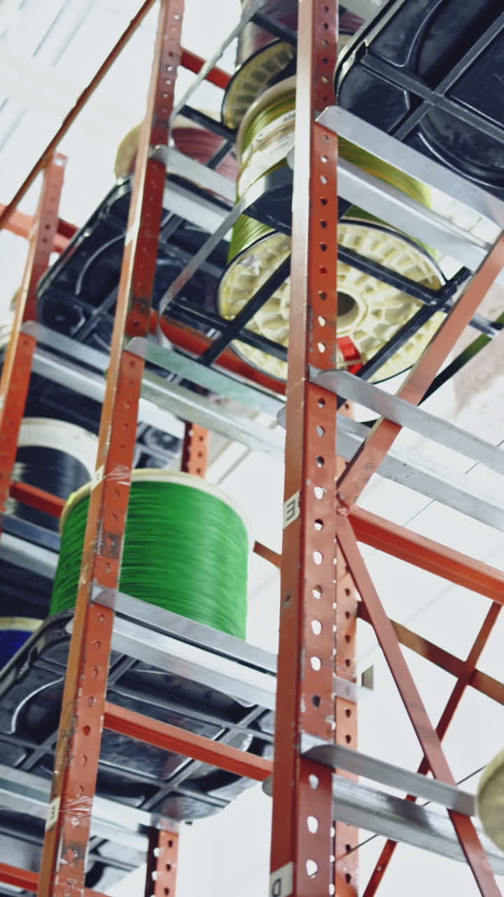 Magazzino industriale con scaffalature e sistema automatizzato
