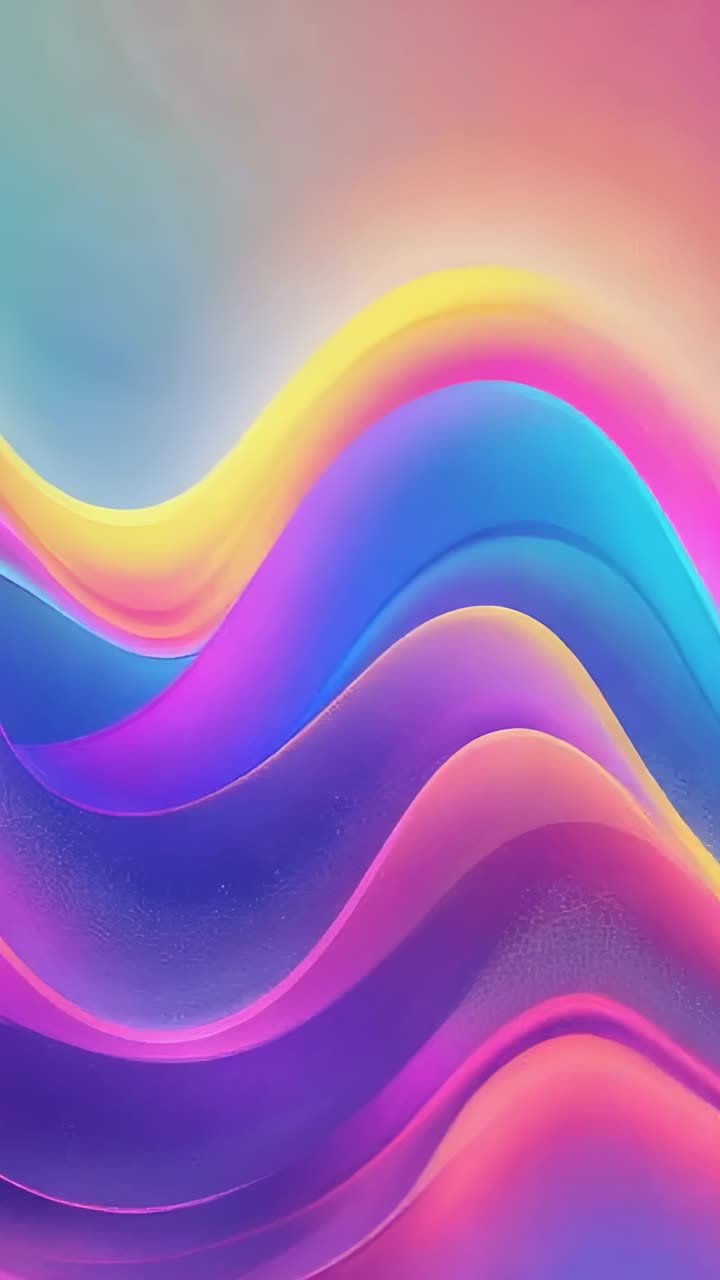 Vertical video: Opening pastel wave drifting upward across digital hue, with pink yellow merging