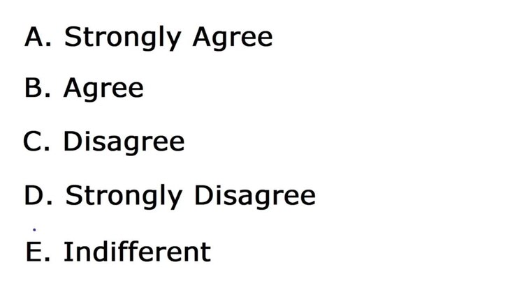 Answering Opinion Poll Question Viewpoint of Paper. Answer Ballot Vote With Viewpoint Belief With Blue Pen. Circle Indifferent Don't Care Response.