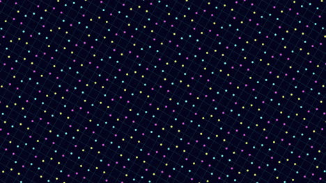 una cuadrícula colorida de puntos sobre un fondo negro