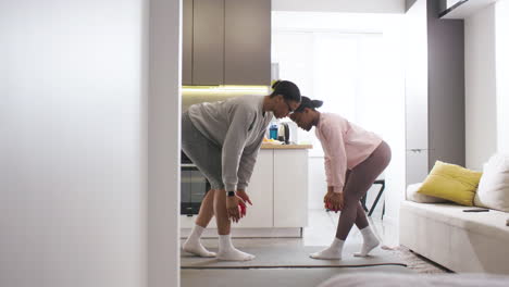 women doing sports at home