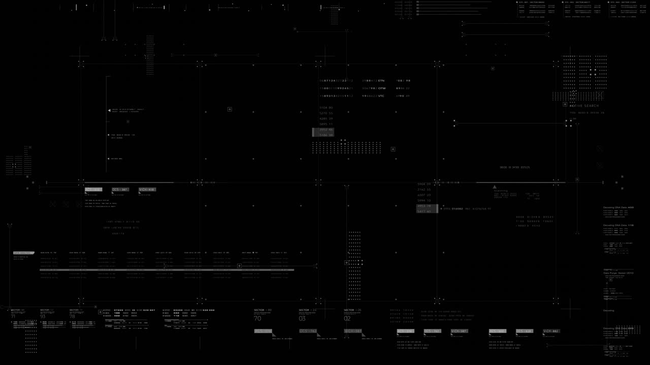 Futuristic HUD-UI template with alpha channel for seamless overlay