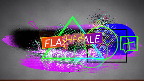 Animation-Von-Flash-Sale-Text-Auf-Abstraktem-Hintergrund