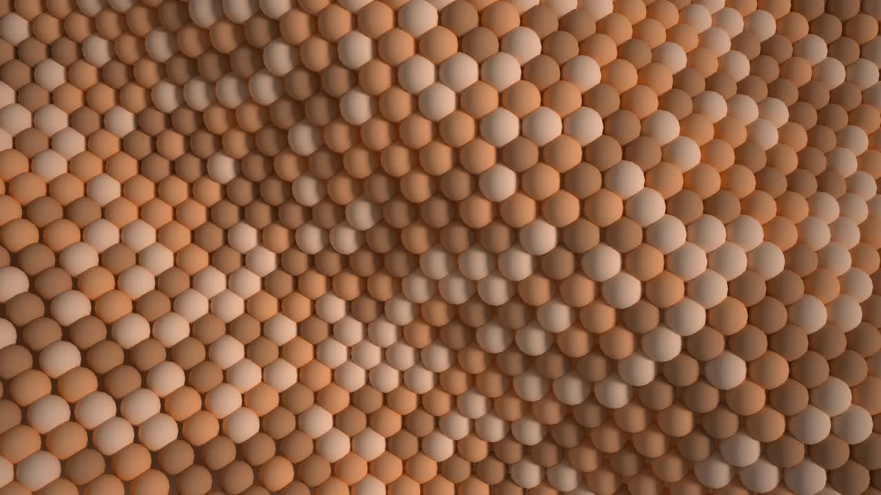 los globos crean un plano de onda. fondo de coral calmante para una presentación de negocios. textura suave. animación en 3d en bucle de renderización de bolas.
