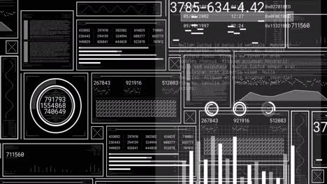 animación del procesamiento de datos digitales sobre un fondo negro