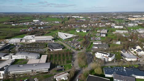 ESIEA-Laval,-digital-engineering-school,-France.-Aerial-forward