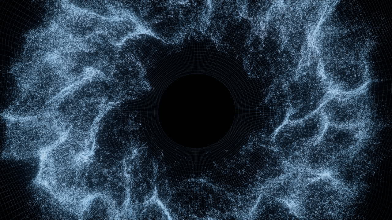 추상적인 파동 입자 배경, 3d 렌더링