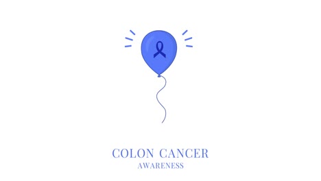 colon cancer awareness animation of blue balloon with ribbon