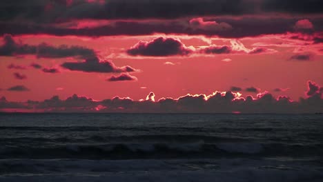 handheld shot of a beautiful sunset over the pacific on the olympic peninsula