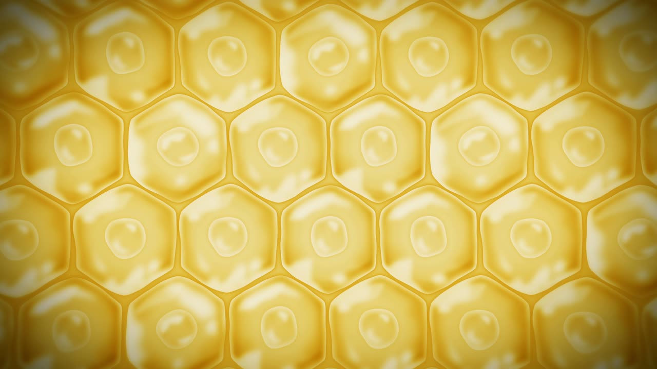 인간 피부 세포: 세포막을 가진 각 세포, 세포 치료, 질병 치료, 핵과 진공, 재생, 루프 애니메이션