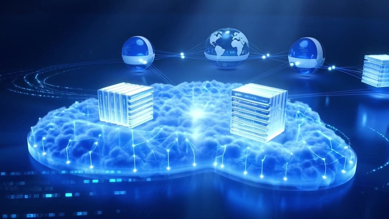 Digital Cloud Computing Network with Data Servers and Global Connectivity