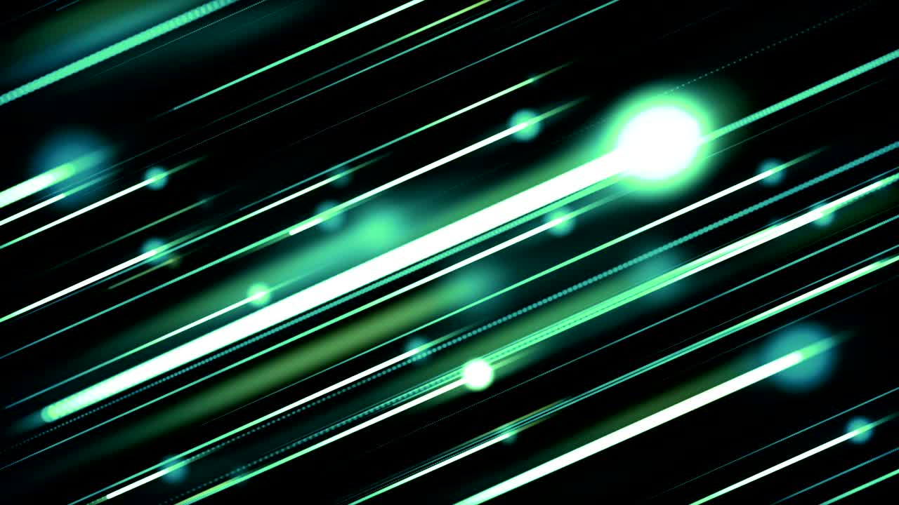 rayas de luz verde que pasan