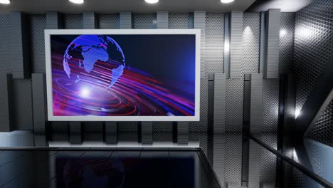 3d virtual news studio background loop