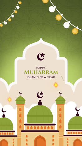 motion graphic of flat background for islamic new year celebration