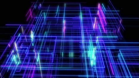 abstract neon grid