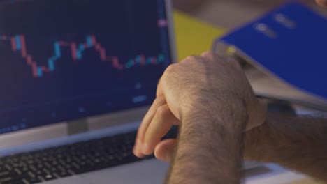 Man-examining-financial-chart-and-investing-is-stressed-and-nervous.