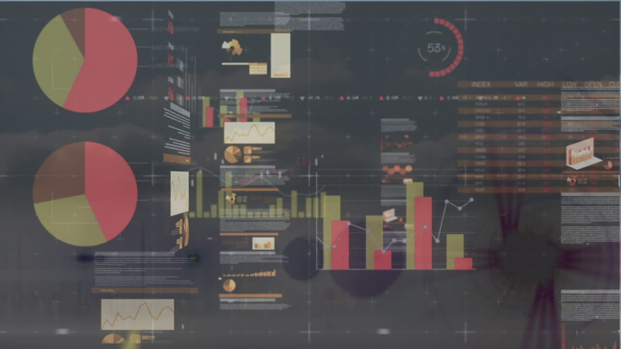 animación del procesamiento de datos a través de nubes
