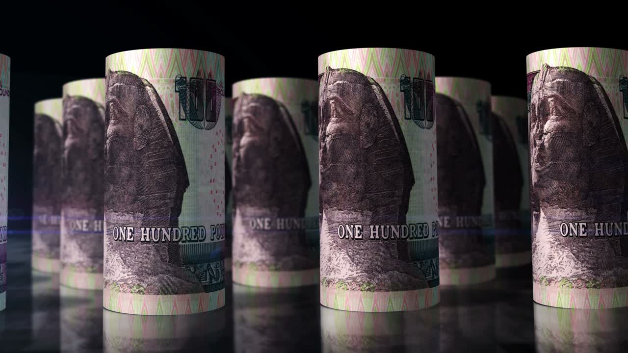 이집트 파운드 (egyptian pound) 의 지폐는 원활한 루프로 굴러갑니다.