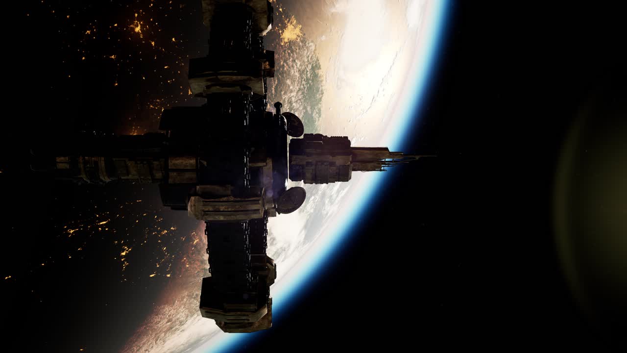 estación espacial internacional sobre el planeta tierra