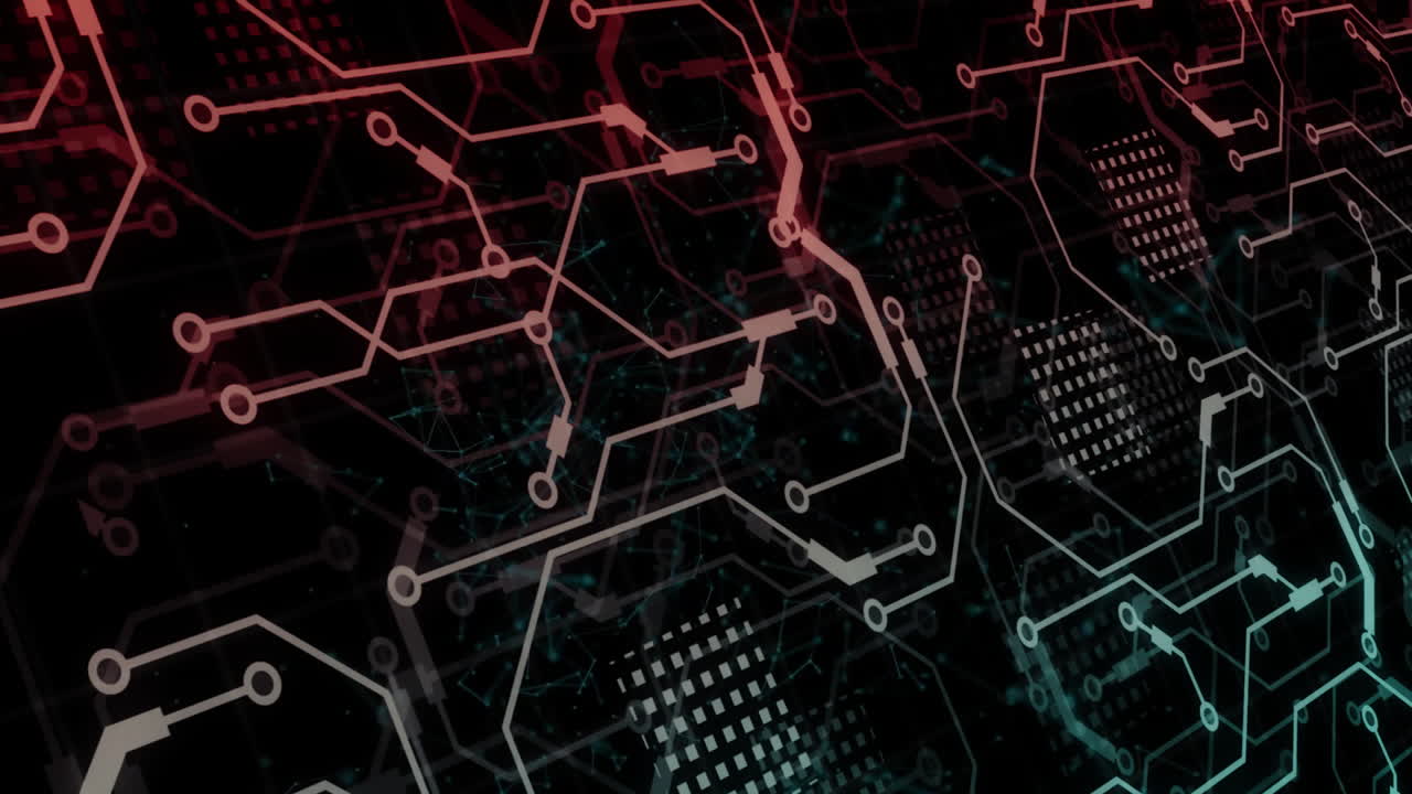 Animation of data processing over computer circuit board