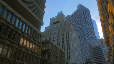 low angle shot of buildings of different shapes, aspects, functions and styles against the background of the sky, boston, usa