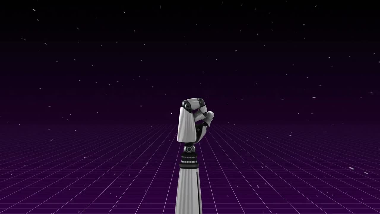 animación de prueba del brazo del robot gris