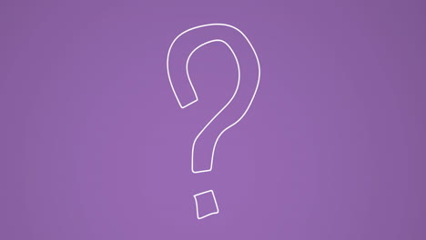 animation of question mark over purple background