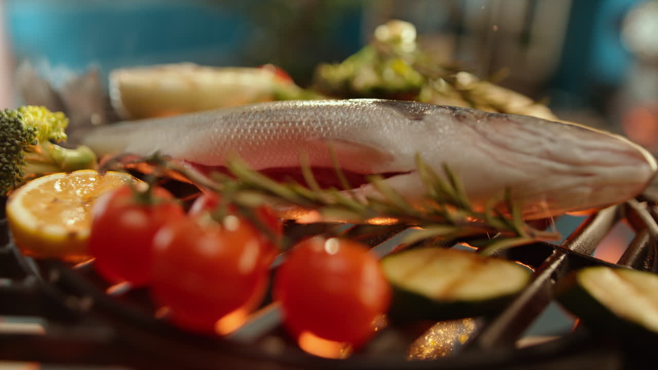 야채와 생선 구이