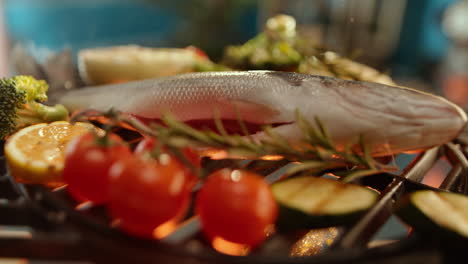 grilled fish with vegetables
